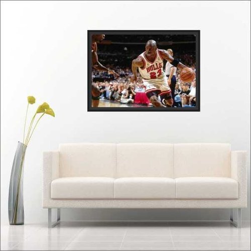 Quadro Decorativo Michael Jordan Basquete Esporte Quartos Salas Decorações  Com Moldura G04