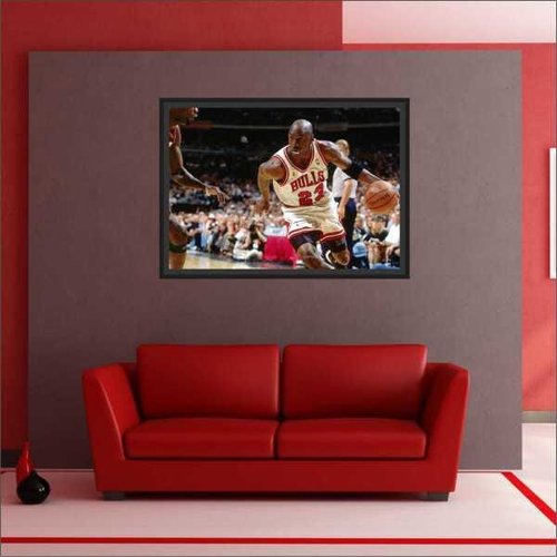 Quadro Decorativo Michael Jordan Basquete Esporte Quartos Salas Decorações  Com Moldura G04