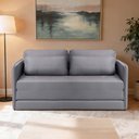 Ver imagem 3 de Poltrona Cama Casal Retrátil 2 Lugares 152cm Zora K01 Linho Soft Grafite - Lyam Decor
