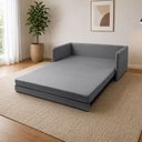 Ver imagem 4 de Poltrona Cama Casal Retrátil 2 Lugares 152cm Zora K01 Linho Soft Grafite - Lyam Decor