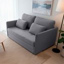 Ver imagem 2 de Poltrona Cama Casal Retrátil 2 Lugares 152cm Zora K01 Linho Soft Grafite - Lyam Decor