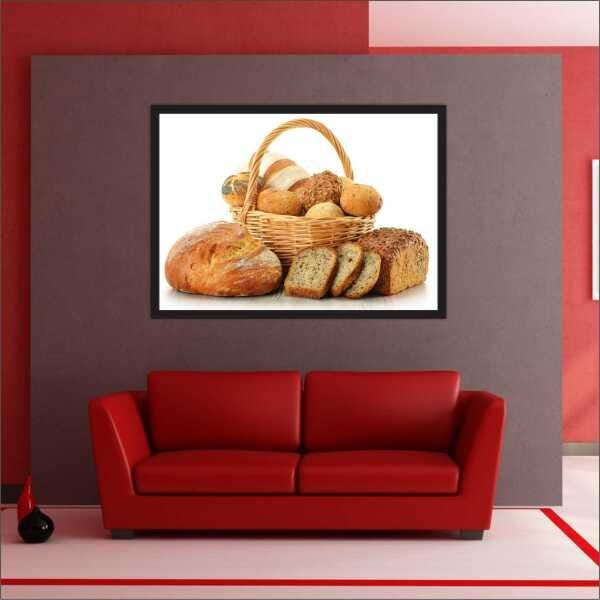 Quadro Decorativo Padarias Cafeterias Bolos Tortas Pães Gourmet Com Moldura - 4