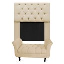 Ver imagem 1 de Kit Cabeceira Mirage + Calçadeira Grécia Solteiro 100cm Suede - Renascer Decor:Bege