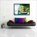 Ver imagem 2 de Quadro Decorativo Barco Praia Mar Natureza Paisagens Salas Interiores Com Moldura Decorações