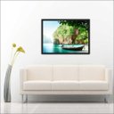 Ver imagem 4 de Quadro Decorativo Barco Praia Mar Natureza Paisagens Salas Interiores Com Moldura Decorações