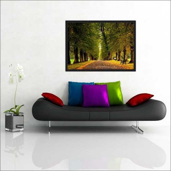 Quadro Decorativo Árvores Estrada Natureza Paisagens Salas Interiores Com Moldura Decorações - 2