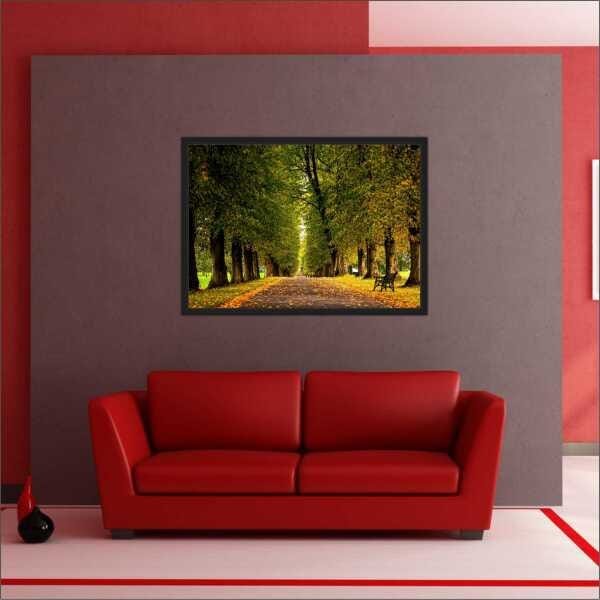 Quadro Decorativo Árvores Estrada Natureza Paisagens Salas Interiores Com Moldura Decorações - 4