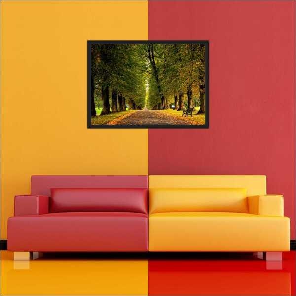 Quadro Decorativo Árvores Estrada Natureza Paisagens Salas Interiores Com Moldura Decorações - 3