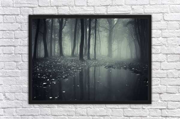 Quadro Decorativo Árvore Floresta Natureza Paisagens Salas Interiores Com Moldura Decorações - 1