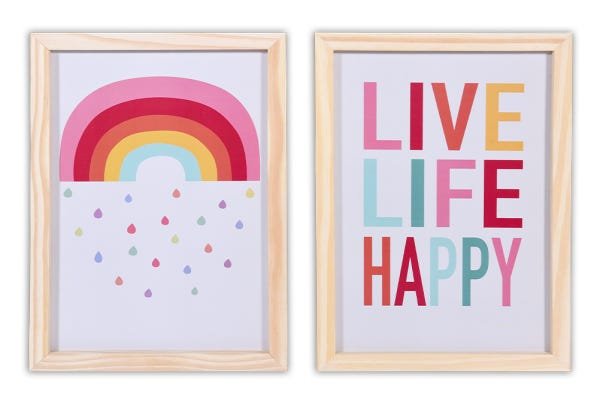 Jogo de Quadros Big com duas peças Arco Iris Tamanho A3 em MDF - 1