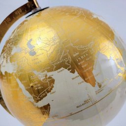 Globo Terrestre Decorativo Dourado Metal 32x21cm Decoração - 3