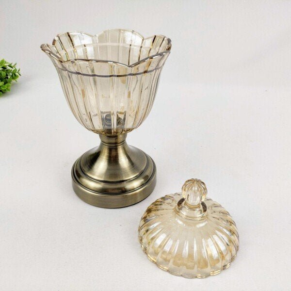 Bomboniere Pote Potiche Peça Decorativa Âmbar Espanha 26cm - 4