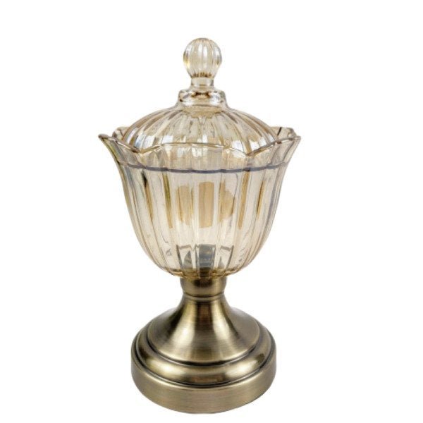Bomboniere Pote Potiche Peça Decorativa Âmbar Espanha 26cm - 1