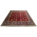Ver imagem 4 de Tapete Persa Tabriz Feito À Mão Vermelho e Azul 305x305cm