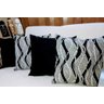 Kit 2 Almofadas Decorativas Jacquar Sued Preto 45x45 Silicone - 1