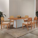 Ver imagem 1 de Mesa de Jantar Diane 180cm Tampo Mdf Laminado com 6 Cadeiras Copper Premium Moderna Mobília
