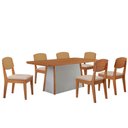 Ver imagem 2 de Mesa de Jantar Diane 180cm Tampo Mdf Laminado com 6 Cadeiras Copper Premium Moderna Mobília