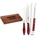 Ver imagem 1 de Kit Trinchante Churrasco 3peças Madeira Polywood Tramontina