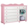 Cômoda Menina Linda 6 Gavetas para Quarto Infantil - Branco/Rosa- Potente Móveis & Planet Baby - 4