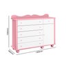 Cômoda Menina Linda 6 Gavetas para Quarto Infantil - Branco/Rosa- Potente Móveis & Planet Baby - 3