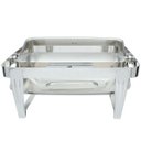 Ver imagem 5 de Rechaud Inox 9 Litros Top Luxo Tampa Giratória Panelas Banho Maria 3 Cubas Buffet 1/3 RB2301-03
