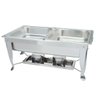 Rechaud Inox 9 Litros Top com Pé Chanfrado Panelas Banho Maria 2 Cubas Buffet 1/2 F533-02 - 3