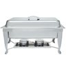 Rechaud Inox 9 Litros Top com Pé Chanfrado Panelas Banho Maria 2 Cubas Buffet 1/2 F533-02 - 2