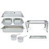 Rechaud Inox 9 Litros Top com Pé Chanfrado Panelas Banho Maria 2 Cubas Buffet 1/2 F533-02 - 4