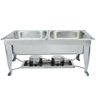 Rechaud Inox 9 Litros Top com Pé Chanfrado Panelas Banho Maria 2 Cubas Buffet 1/2 F533-02 - 6
