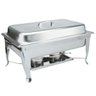 Rechaud Inox 9 Litros Top com Pé Chanfrado Panelas Banho Maria 2 Cubas Buffet 1/2 F533-02 - 5
