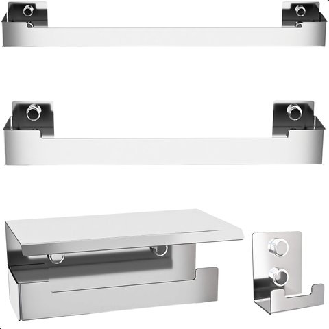 Kit de Acessórios para Banheiro Inox 4 Peças F.elg