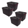 Kit 4 Caixas Organizadoras Heavybox 95l Preta Rodas e Trava - 1
