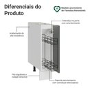 Ver imagem 3 de Balcão Porta-Temperos 20 cm 1 Porta (sem Tampo) Branco/Cinza Lux Madesa
