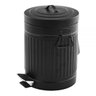 2 Lixeiras de Ferro Preta 3l Com Pedal DM Brasil DMH5264-2 - 1