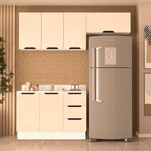 Armário de Cozinha Modulada Completa 3 Peças 200cm com Tampo 250069 Meena Politorno Móveis