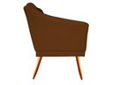 Ver imagem 3 de Poltrona Decorativa Agatha Couro Marrom Pés Madeira Mz Decor