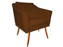 Ver imagem 2 de Poltrona Decorativa Agatha Couro Marrom Pés Madeira Mz Decor