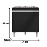 Balcão para Cooktop Andréia 2 Portas Preto Ajl - 2