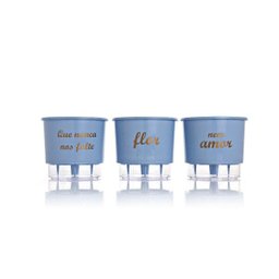 Kit 3 Vasos Autoirrigáveis Pequenos 12cm X 11cm Flor E Amor - 2