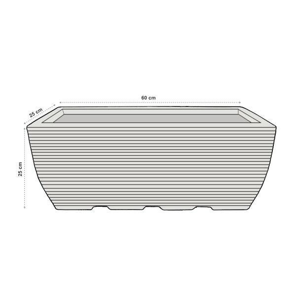 Vaso Jardineira Resina Polietileno 60x25 Cm Marrom Chocolate - 4