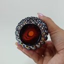 Ver imagem 3 de Vaso Maou Decorativo Cachepô Lustrado Vidro 14x8x8cm Marrom
