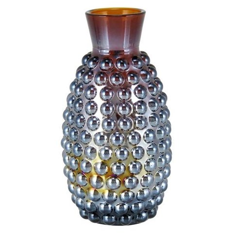 Vaso Maou Decorativo Cachepô Lustrado Vidro 14x8x8cm Marrom
