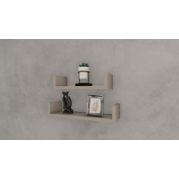 KIT 2 PRATELEIRAS PARA LIVROS, DECORAÇÃO 60CM X 50CM  100% MDF Cinza - 2