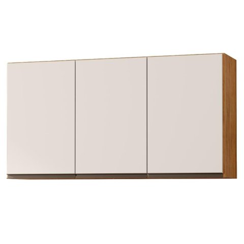 Armario Aereo 3 Portas 118 cm Suecia Cedro Areia Rudk