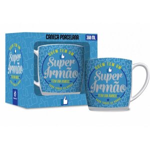 Caneca Porcelana Urban Super Irmão 360ml Presente Família
