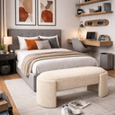 Ver imagem 1 de Recamier Decorativo Puff Fly 75cm Cama Solteiro Estofados:bege/bouclé
