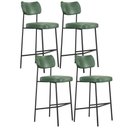 Ver imagem 1 de Kit 04 Banquetas Alta Bar Cozinha Sala de Jantar Preto Elira L02 Couríssimo Verde - Lyam Decor