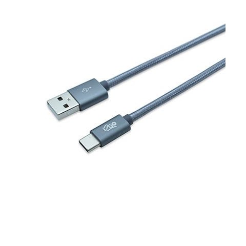 Cabo USB Tipo C 2 Metros Nylon Cor Chumbo i2Go Pro