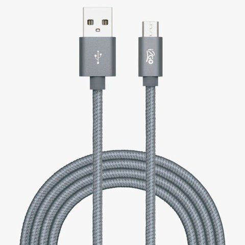 Cabo Micro-usb 2 Metros Nylon Cor Chumbo I2go Pro