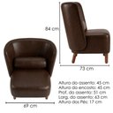 Ver imagem 3 de Poltrona Decorativa Verso Pes Madeira Courino Tcs 721 Moll